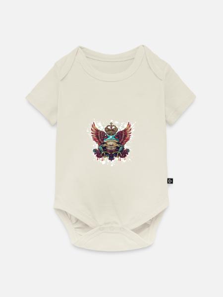 Frosch Bunt - Baby Premium Kurzarmbody - Naturweiß