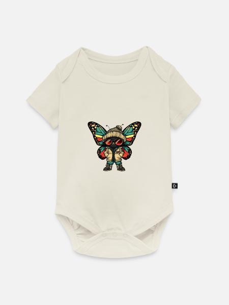 Schmetterling Winter - Baby Premium Kurzarmbody - Naturweiß