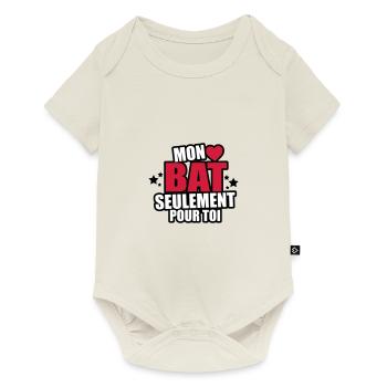 mon coeur bat seulement pour toi - Body à manches courtes Premium Bébé - blanc cassé - Devant