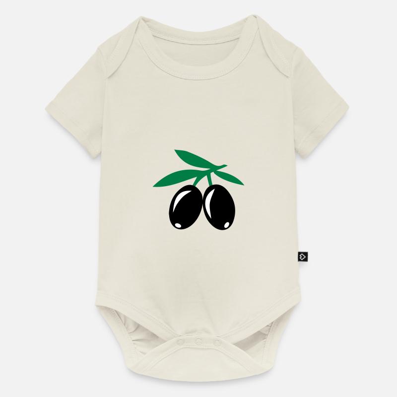 olives - Body à manches courtes Premium Bébé - blanc cassé