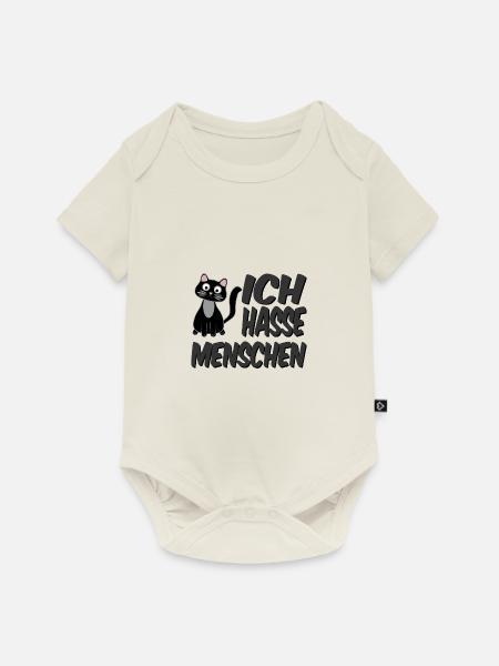 Ich hasse Menschen. - Baby Premium Kurzarmbody - Naturweiß