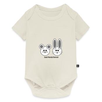 Mouse and rabbit - best friends - best friends - Baby Premium short-sleeve bodysuit - off white - Front