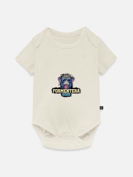 Formentera 2025 Affe - Baby Premium Kurzarmbody - Naturweiß