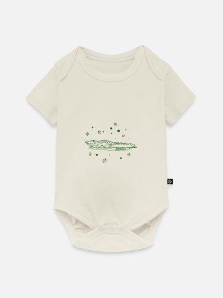 Krokodil - Baby Premium Kurzarmbody - Naturweiß