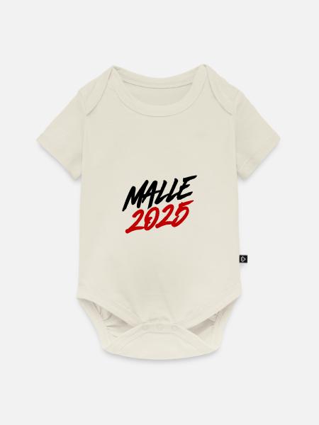 Malle 2025 Mallorca - Baby Premium Kurzarmbody - Naturweiß