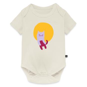 süsse Katze Punkt - Baby Premium Kurzarmbody - Naturweiß - Vorne