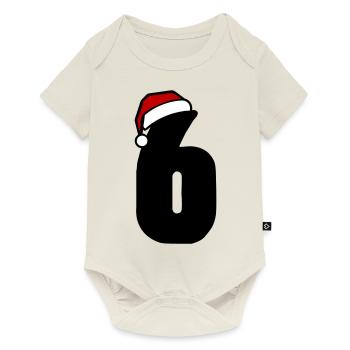 6 Numéro de Noël - Body à manches courtes Premium Bébé - blanc cassé - Devant