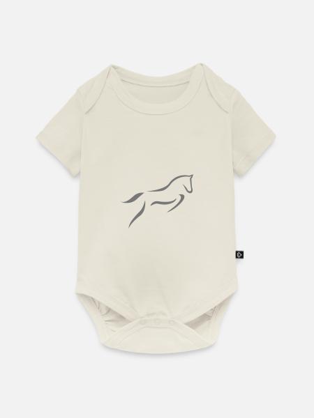 Springpferd - Baby Premium Kurzarmbody - Naturweiß