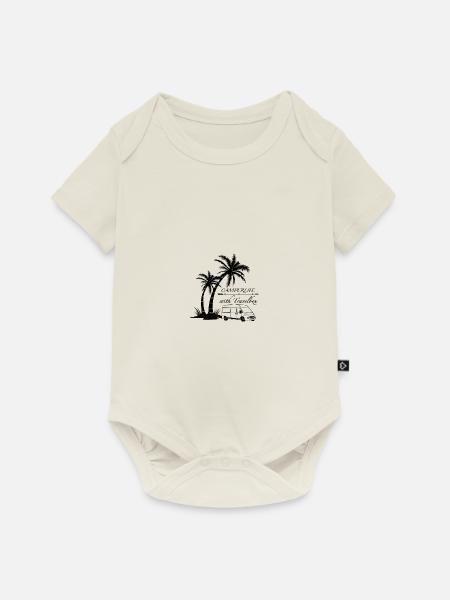 Camperlife Palme - Baby Premium Kurzarmbody - Naturweiß