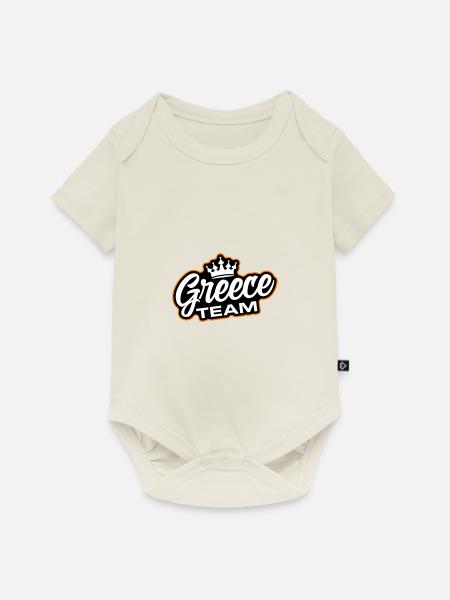Greece Team - Baby Premium Kurzarmbody - Naturweiß