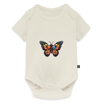Papillon Bande dessinée cool - Body à manches courtes Premium Bébé - blanc cassé - Devant