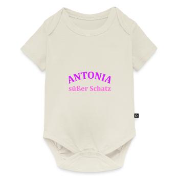 Antonia süßer Schatz - wunderschönes Motiv - Baby Premium Kurzarmbody - Naturweiß - Vorne