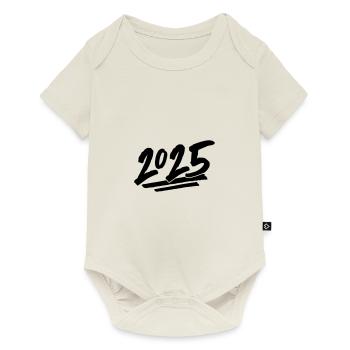 2025 year - Baby Premium short-sleeve bodysuit - off white - Front