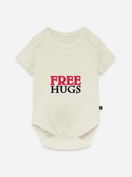 Free Hugs - Baby Premium Kurzarmbody - Naturweiß