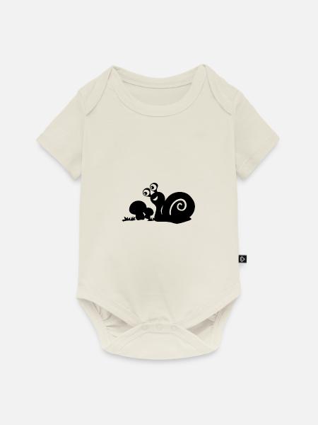 lustige Schnecke - Baby Premium Kurzarmbody - Naturweiß