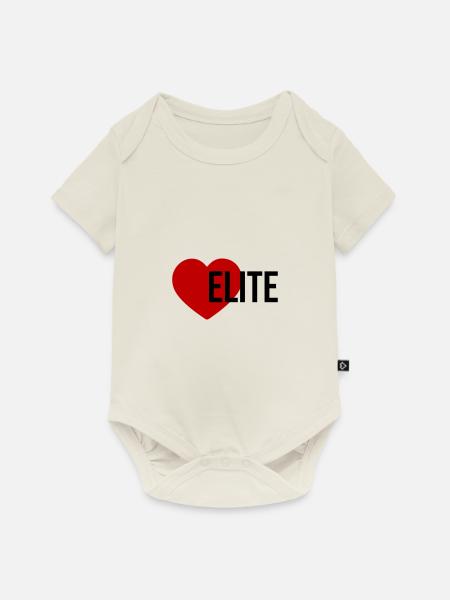 Elite Herz - Baby Premium Kurzarmbody - Naturweiß