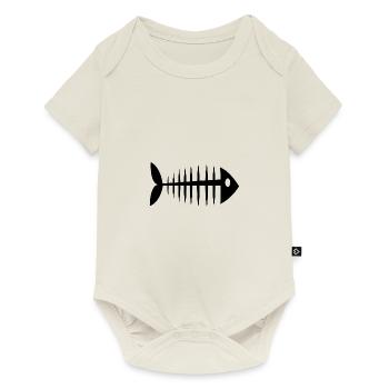Fischgräte Geschenkidee - Baby Premium Kurzarmbody - Naturweiß - Vorne