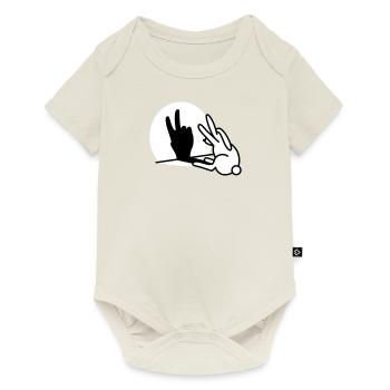 Rabbit Shadow Hand Two 2 Years Birthday V - Baby Premium short-sleeve bodysuit - off white - Front