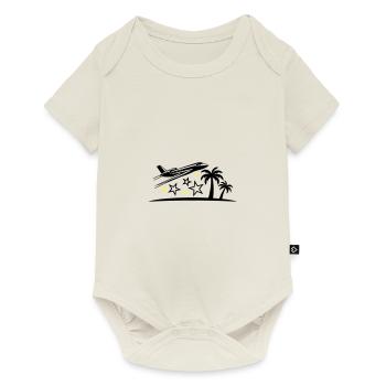 Vacances Avion Plage - Body à manches courtes Premium Bébé - blanc cassé - Devant