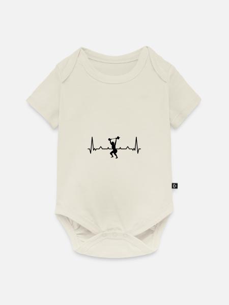 Herzschlag - Baby Premium Kurzarmbody - Naturweiß