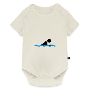Brustschwimmen - Baby Premium Kurzarmbody - Naturweiß - Vorne