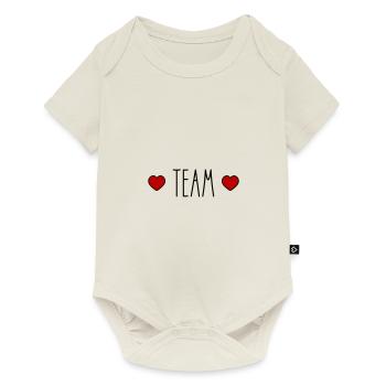 Team Herz - Baby Premium Kurzarmbody - Naturweiß - Vorne