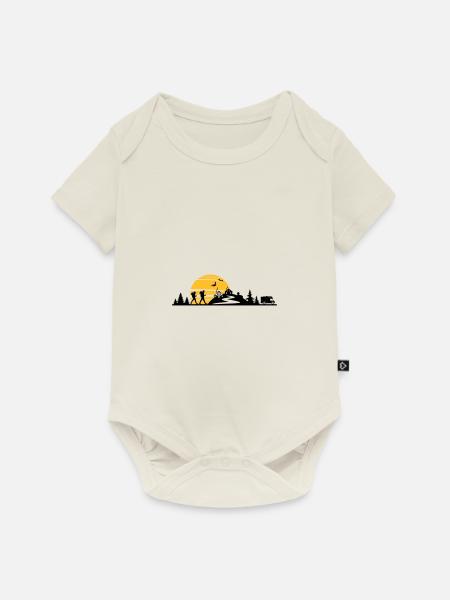RANDONNEURS forêt montagne camping-car - Body à manches courtes Premium Bébé - blanc cassé