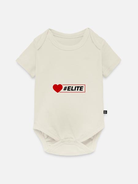 Elite Herz - Baby Premium Kurzarmbody - Naturweiß