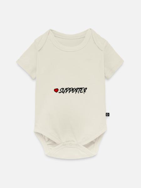 Supporter Herz - Baby Premium Kurzarmbody - Naturweiß