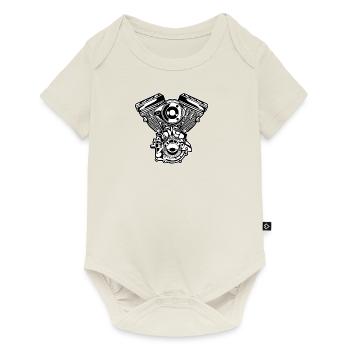 Moteur moto / Moteur 01_schwarz blanc - Body à manches courtes Premium Bébé - blanc cassé - Devant