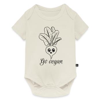 Rübe-go vegan! - Baby Premium Kurzarmbody - Naturweiß - Vorne