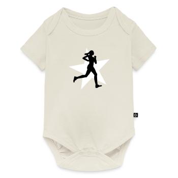 running woman with star 2c / jogging - Body à manches courtes Premium Bébé - blanc cassé - Devant