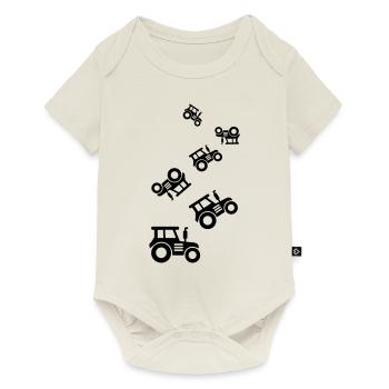 Silhouette de l’icône du tracteur - Body à manches courtes Premium Bébé - blanc cassé - Devant