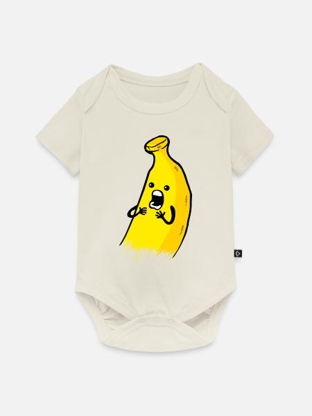 Flippige banane - Baby Premium Kurzarmbody - Naturweiß