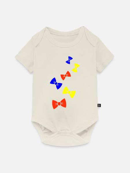 Bow Tie Gentleman Bunt - Baby Premium Kurzarmbody - Naturweiß