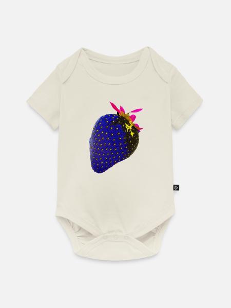 Erdbeere, technisch, Hightech, illustration - Baby Premium Kurzarmbody - Naturweiß