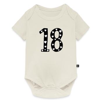 18 Birthday Heart - Baby Premium short-sleeve bodysuit - off white - Front