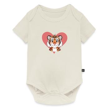 Tiger Gepard Leopard - Baby Premium Kurzarmbody - Naturweiß - Vorne