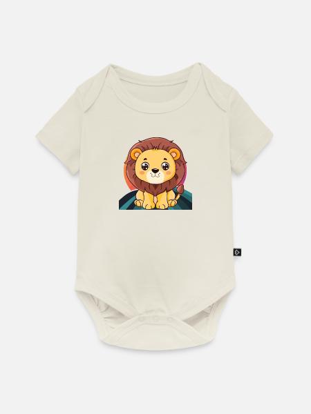 Loewe Löwen - Baby Premium Kurzarmbody - Naturweiß
