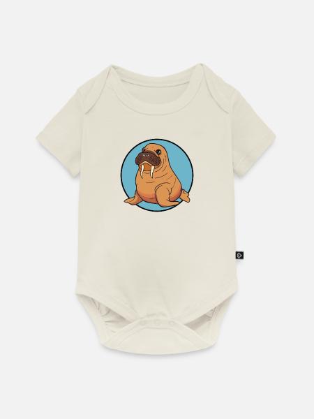 Walross Meeresbewohner - Baby Premium Kurzarmbody - Naturweiß