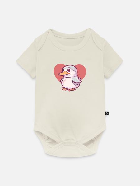 Entchen Schnabel Ente - Baby Premium Kurzarmbody - Naturweiß