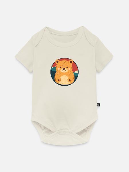 Baer Braunbär - Baby Premium Kurzarmbody - Naturweiß
