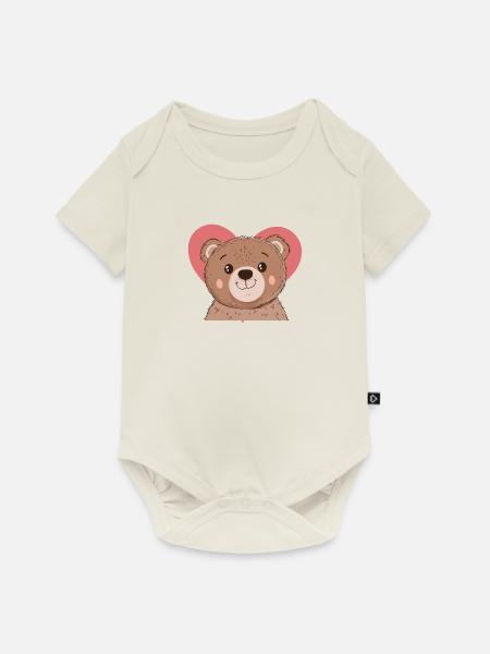 Baer Waldbewohner - Baby Premium Kurzarmbody - Naturweiß