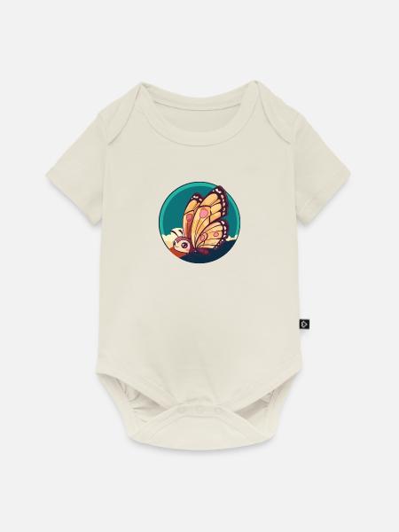 Schmetterling Waldbewohner Tier - Baby Premium Kurzarmbody - Naturweiß
