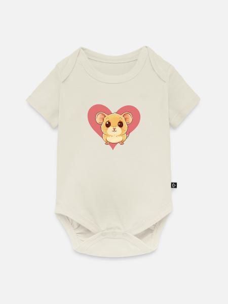 Maus Nagetier Mäuschen - Baby Premium Kurzarmbody - Naturweiß
