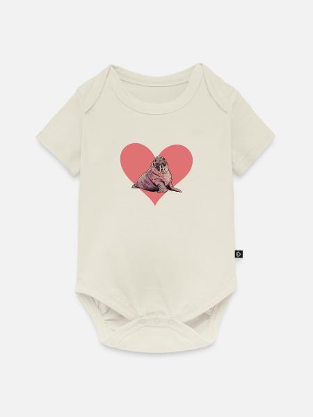 Walross Meerestier Meerestiere - Baby Premium Kurzarmbody - Naturweiß