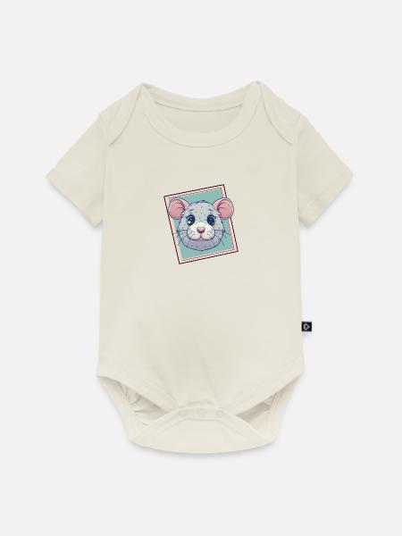 Mäuse Nagetier Maus - Baby Premium Kurzarmbody - Naturweiß