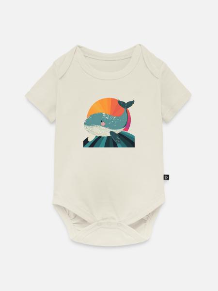 Meeresleben Flosse - Baby Premium Kurzarmbody - Naturweiß
