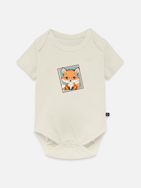 Fuchs Waldbewohner - Baby Premium Kurzarmbody - Naturweiß