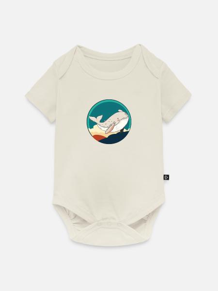 Meeresleben Wal - Baby Premium Kurzarmbody - Naturweiß
